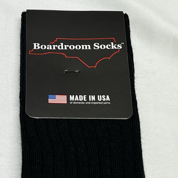 Boardroom Socks USA Black Mid Calf Merino Wool Blend Men’s Size 8-12 NWT - Picture 4 of 5